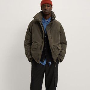 zara men's basic puffer jacket